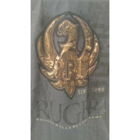 RUGER - RUGGED RELIABLE FIREARMS - M - Dark Gray T-SHIRT Med Medium - Picture 5 of 6